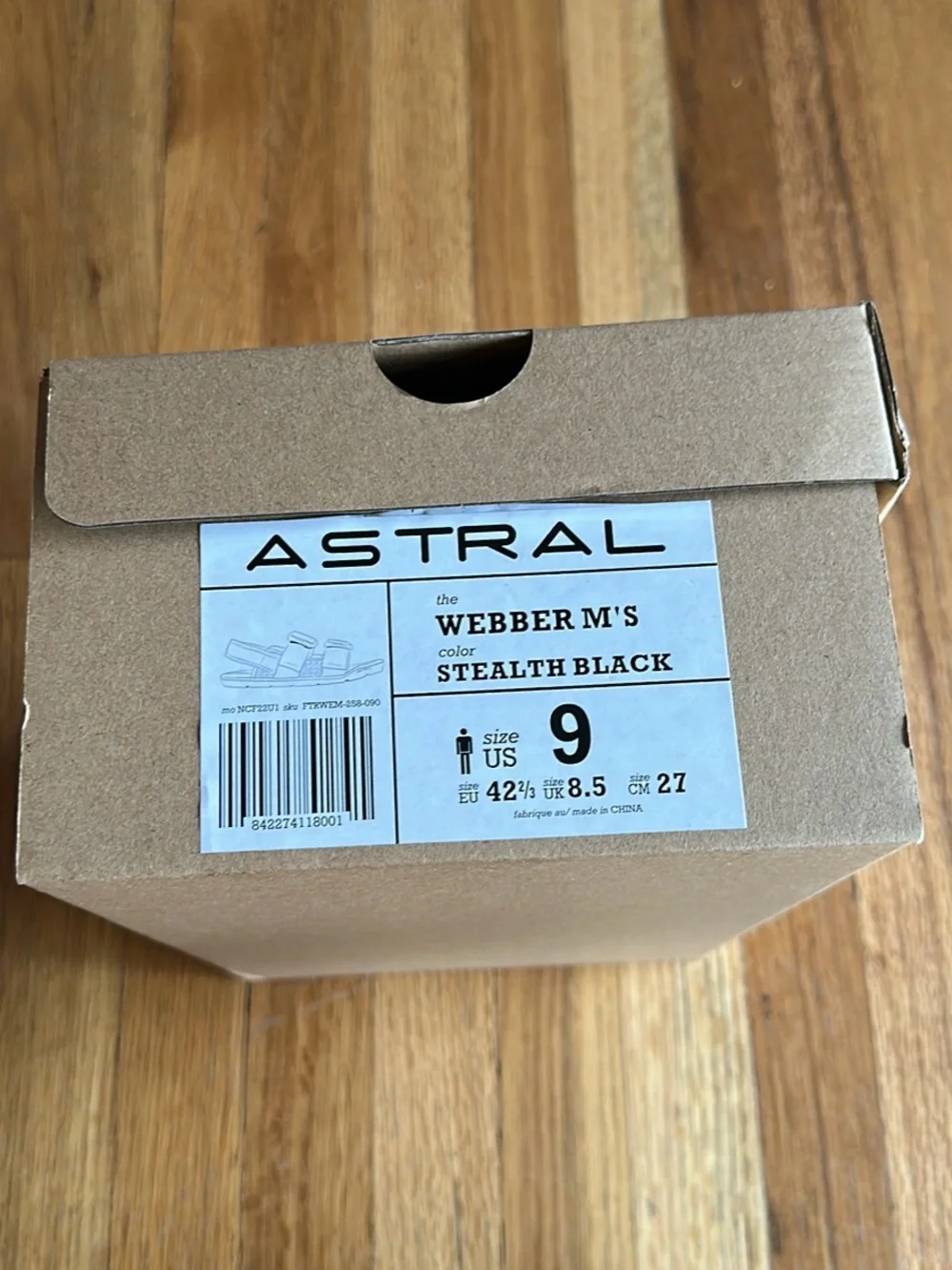 Astral Men's Black Double-Strap Comfort Sandals